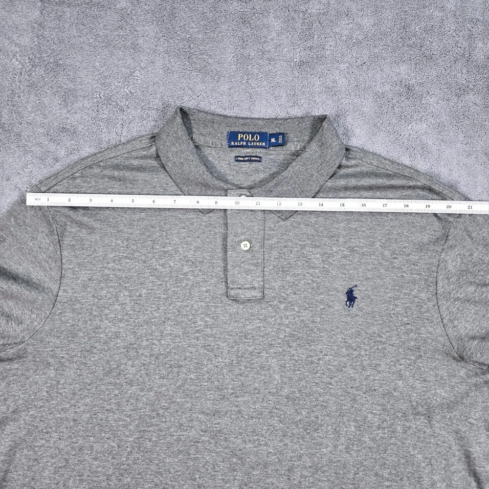 Polo Ralph Lauren Polo Shirt Mens XL Grey Excellent Pima Soft Touch Short Sleeve
